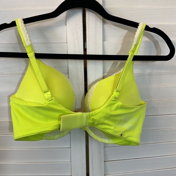 Victoria Secret Bra 34E 34DD Push Up Convertible Neon Green - Picture 5 of 10